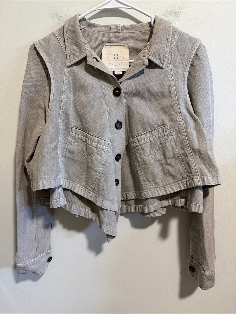 Anthropologie Hei Hei Renley Handkerchief Hem Utility Jacket Size Small